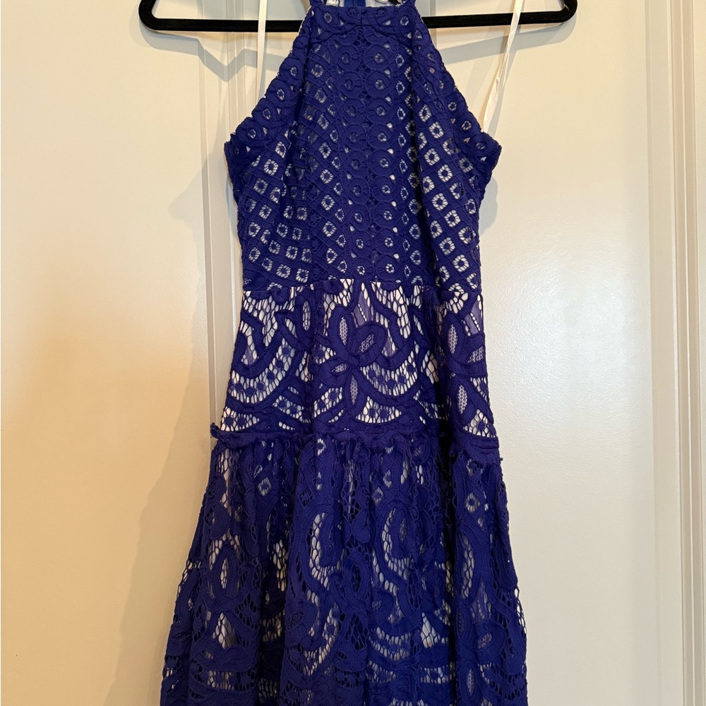 Gianni Bini Mia Cobalt Blue Lace Dress
